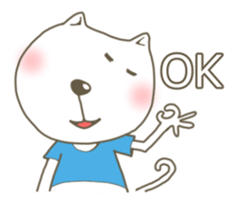 White cat lives happily sticker #2495349