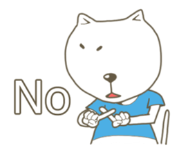 White cat lives happily sticker #2495350