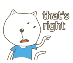 White cat lives happily sticker #2495351