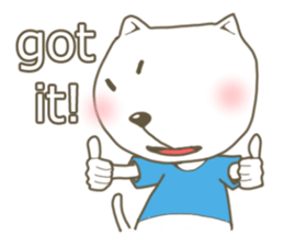 White cat lives happily sticker #2495355