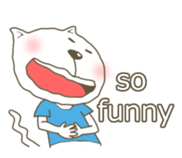 White cat lives happily sticker #2495358