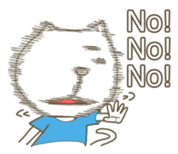 White cat lives happily sticker #2495359