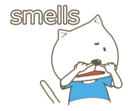 White cat lives happily sticker #2495360