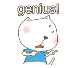 White cat lives happily sticker #2495361