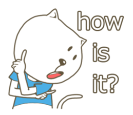 White cat lives happily sticker #2495362