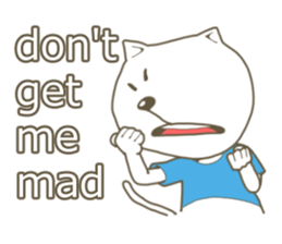 White cat lives happily sticker #2495363