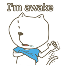 White cat lives happily sticker #2495365