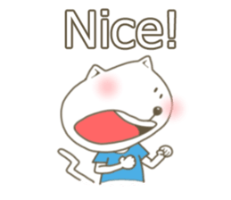 White cat lives happily sticker #2495367