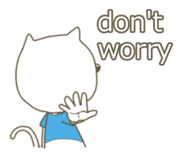 White cat lives happily sticker #2495368