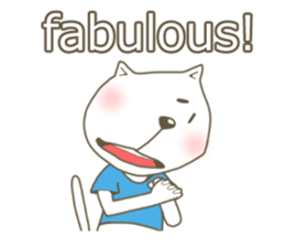 White cat lives happily sticker #2495370