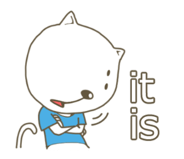 White cat lives happily sticker #2495371