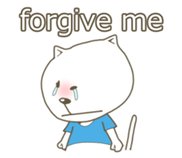 White cat lives happily sticker #2495374