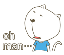 White cat lives happily sticker #2495375