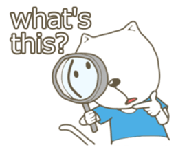 White cat lives happily sticker #2495377