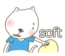 White cat lives happily sticker #2495379