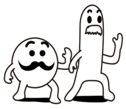 Mr.Black mustache & Mr.white mustache sticker #2498645