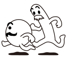 Mr.Black mustache & Mr.white mustache sticker #2498648