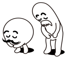 Mr.Black mustache & Mr.white mustache sticker #2498653