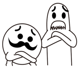 Mr.Black mustache & Mr.white mustache sticker #2498654