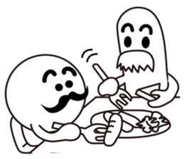 Mr.Black mustache & Mr.white mustache sticker #2498656