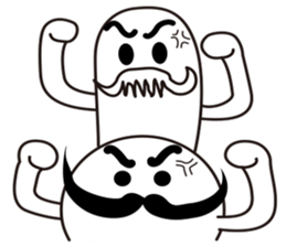 Mr.Black mustache & Mr.white mustache sticker #2498660