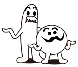 Mr.Black mustache & Mr.white mustache sticker #2498663