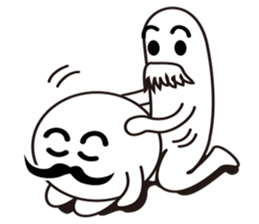 Mr.Black mustache & Mr.white mustache sticker #2498673