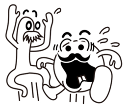 Mr.Black mustache & Mr.white mustache sticker #2498674