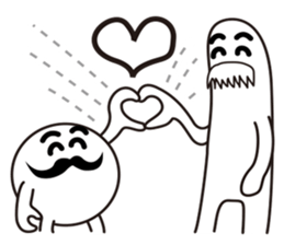 Mr.Black mustache & Mr.white mustache sticker #2498675