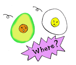 Mr.avocado and Mr.egg sticker #2499288