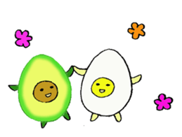 Mr.avocado and Mr.egg sticker #2499295
