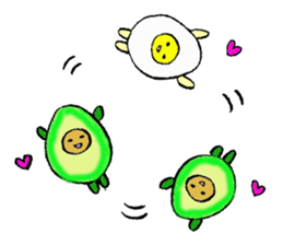 Mr.avocado and Mr.egg sticker #2499310