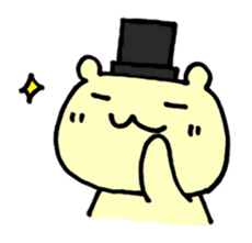 A bear wearing a silk hat sticker #2500255
