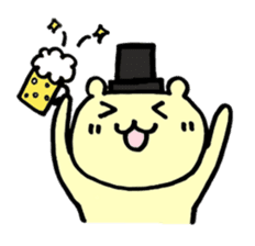 A bear wearing a silk hat sticker #2500260