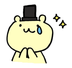 A bear wearing a silk hat sticker #2500262