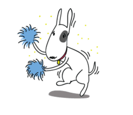 Moji Dog - Happy BullTerrier Dog Sticker sticker #2502892