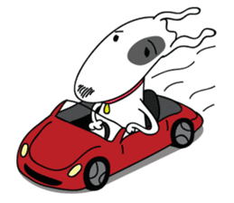 Moji Dog - Happy BullTerrier Dog Sticker sticker #2502894