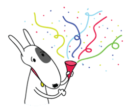 Moji Dog - Happy BullTerrier Dog Sticker sticker #2502919