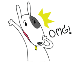 Moji Dog - Happy BullTerrier Dog Sticker sticker #2502924