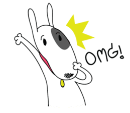 Moji Dog - Happy BullTerrier Dog Sticker sticker #2502924