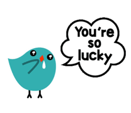 Lucky cat and the blue bird 4 sticker #2506983
