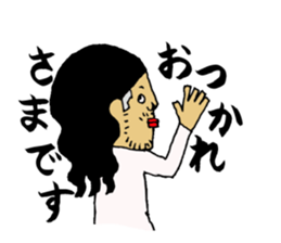 a long hair man2 sticker #2512017