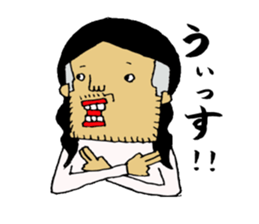 a long hair man2 sticker #2512020