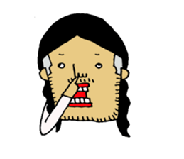 a long hair man2 sticker #2512030