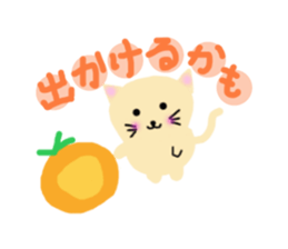 mandarin orange hat cat sticker #2522767