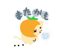 mandarin orange hat cat sticker #2522768