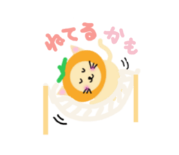 mandarin orange hat cat sticker #2522769