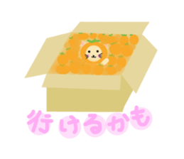 mandarin orange hat cat sticker #2522770