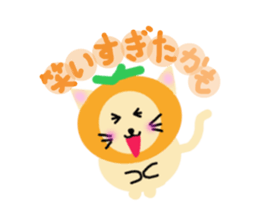mandarin orange hat cat sticker #2522800
