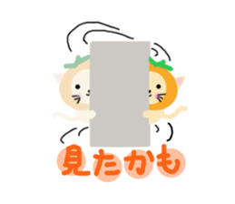 mandarin orange hat cat sticker #2522802